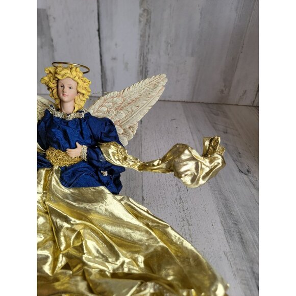vintage golden angel large ornament Xmas religious - Picture 6 of 10